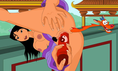 480px x 291px - Mulan masturbates with Mushu's help | Cartoon Gonzo